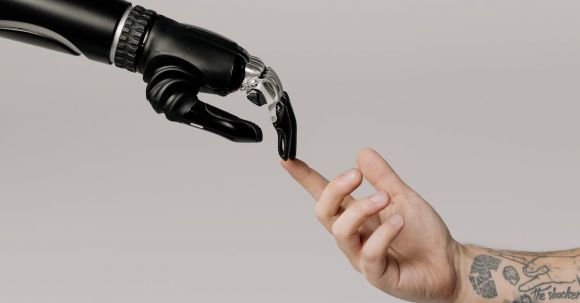 Artificial Intelligence - Bionic Hand and Human Hand Finger Pointing