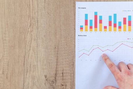 Analytics - Person Pointing Paper Line Graph