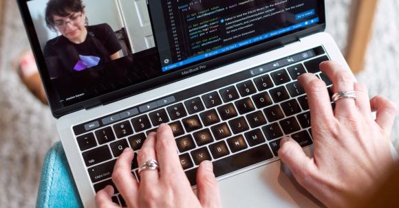 Technology - Person using Gray Laptop