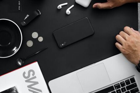 Technology - Top View of Assorted Gadgets on Desk