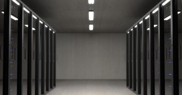 Server - Black Server Racks on a Room