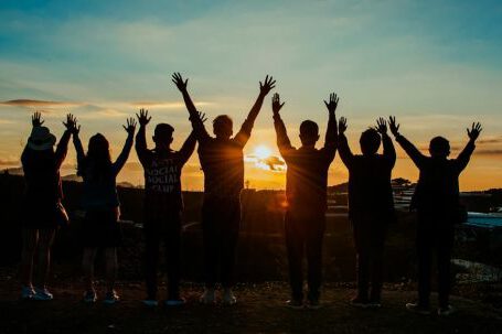 Teamwork - People Silhouette during Sunset