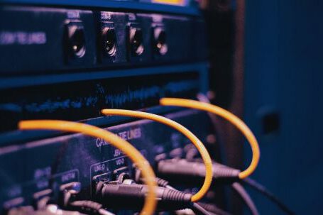 Server - Ethernet Cables Plugged on a Server Rack