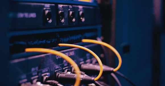 Server - Ethernet Cables Plugged on a Server Rack