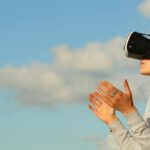 Technology - Woman Using Vr Goggles Outdoors